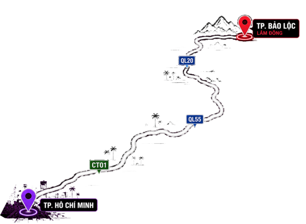 Route map HCM - Bảo Lộc